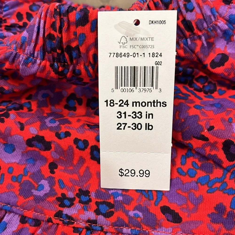 babyGap Red Floral Tiered Flutter Sleeve Dress/NWT/18-24 Months